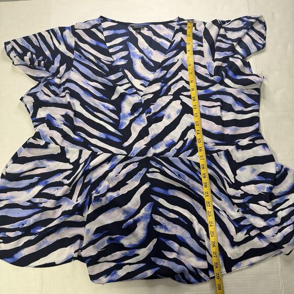 Torrid Womens 4X Babydoll Top Zebra Animal Print Maximalist Lightweight Casual - Picture 3 of 8